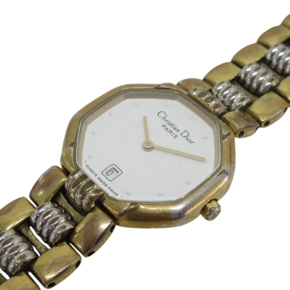 Christian Dior Octagon Quartz Analog Date Wristwatch Gold Color Women\'s main image 7